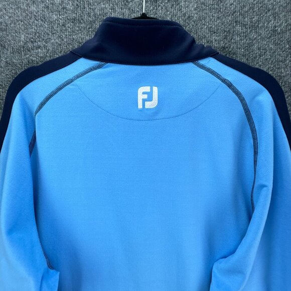 FJ Footjoy Jacket Mens Large Blue 1/4 Zip Pullover Golf Knit Stretch Long Sleeve - Picture 6 of 15